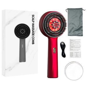 Automatic Liquid Oil Applicator Hair Massager & Scalp Care Brush (Red)